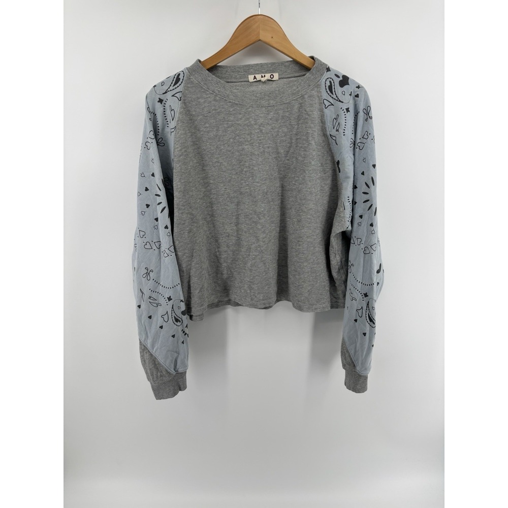 NWOT AMO Bandana Sleeve Crewneck Sweater Sz S Ltd Edition RARE Western Preppy